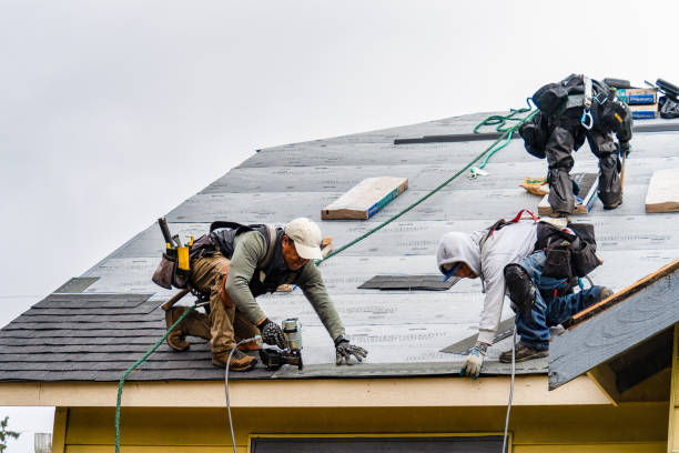Professional Roof Installation technician working in Stafford, NY
